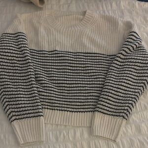 Garage Cream and Black Striped Sweater